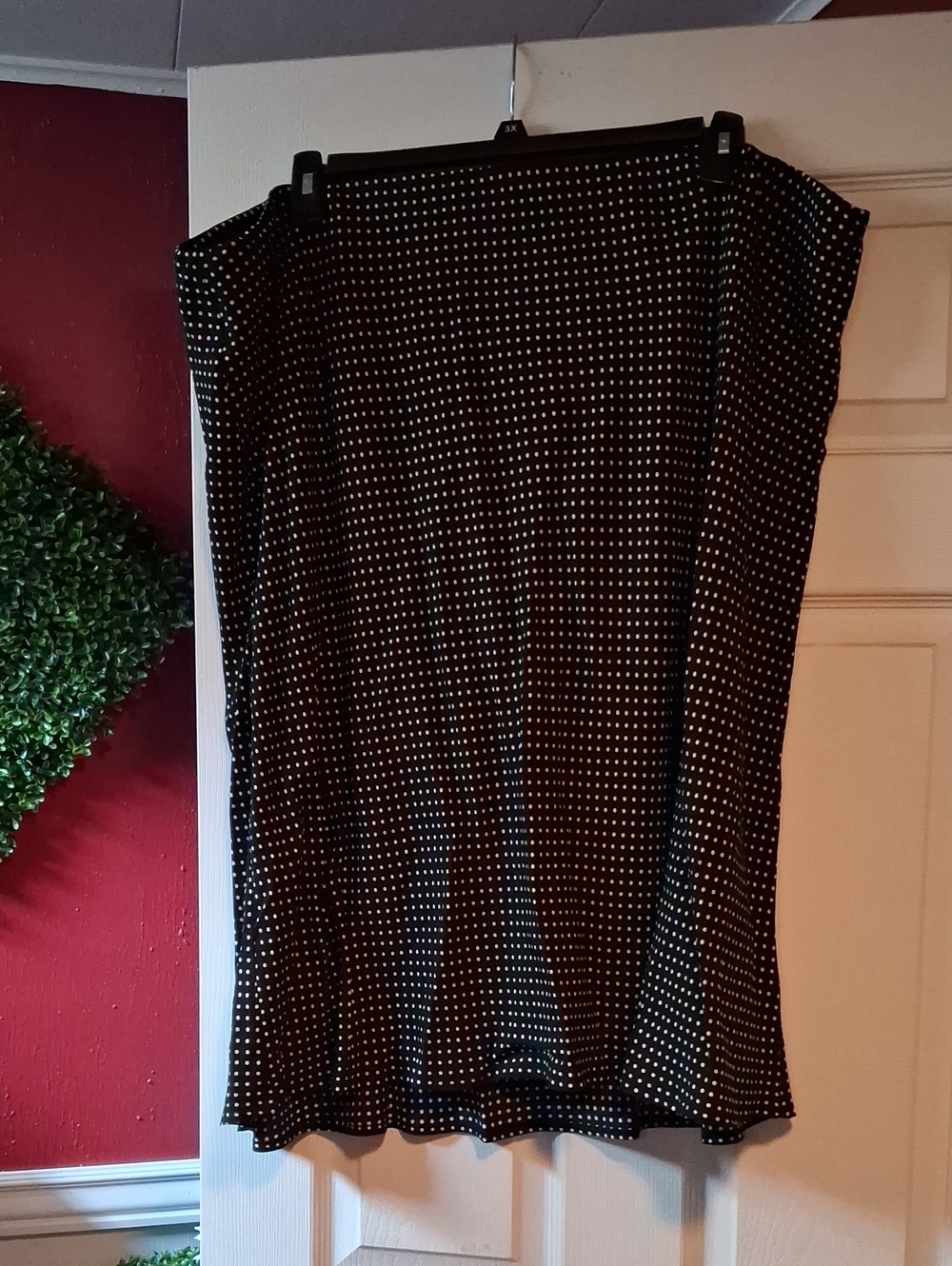 Black Polka Dot Midi Skirt